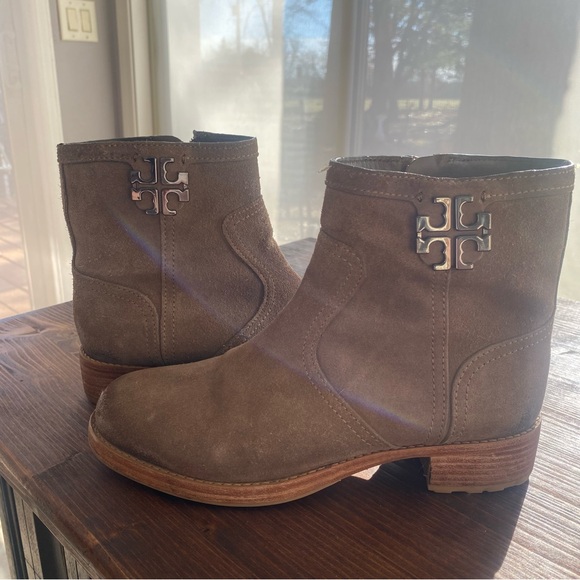 Tory Burch Brown Suede Ankle Boots - Picture 4 of 9
